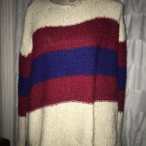 Forever 21 Red Blue Stripe Sweater
